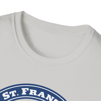 STFU St. Francis University Fictional Crest Plays on Contemporary T-Shirt Abbreviation and Adornment