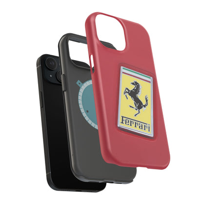 Magnetic iPhone Cases, Legendary Ferrari Badge Design, Tough Phone Case, Protective Cover, Custom Smartphone Shell, Unique Mobile Accessory