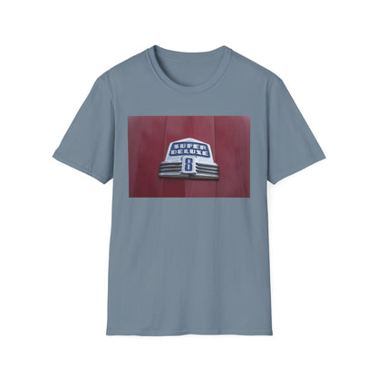 Buick Super Deluxe Classic Car Logo. Eight Cylinder Designation with Chrome Trim.