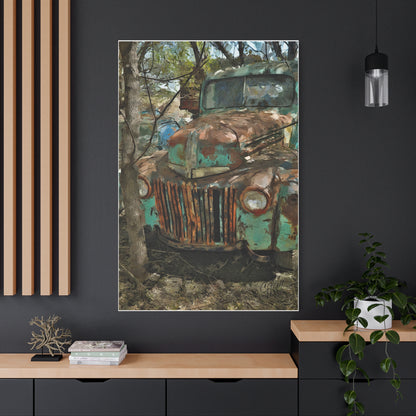 Canvas Wall Art - Abandoned Classic Ford Truck Found on a Minnesota Farm