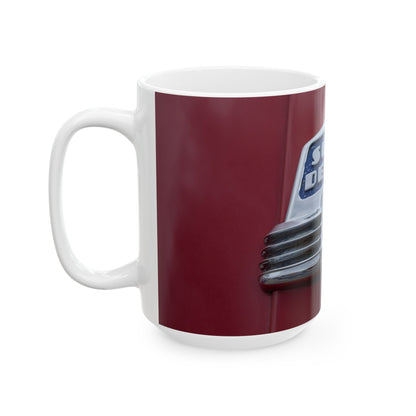Buick Super Deluxe 8 cylinder classic car chrome logo for 11 or 15oz cups or mugs.