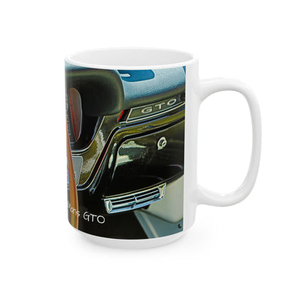 Vintage Muscle Car Ceramic Mug, 1965 Pontiac LeMans GTO Classic Car, Gift for Car Enthusiasts, Coffee Cup, Tea Mug, Gift for Him, Father's