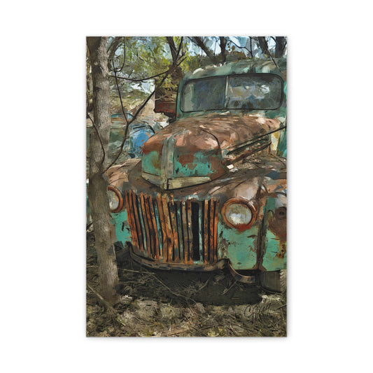 Canvas Wall Art - Abandoned Classic Ford Truck Found on a Minnesota Farm