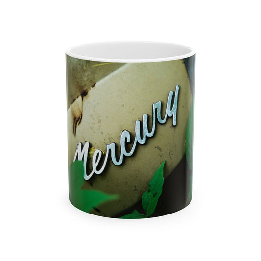 Vintage Car Ceramic Mug, Abandoned Mercury Classic Car, Rustic Kitchen Decor, Coffee Cup Gift, Retro Vehicle Mug, Antique Auto Tea Cup