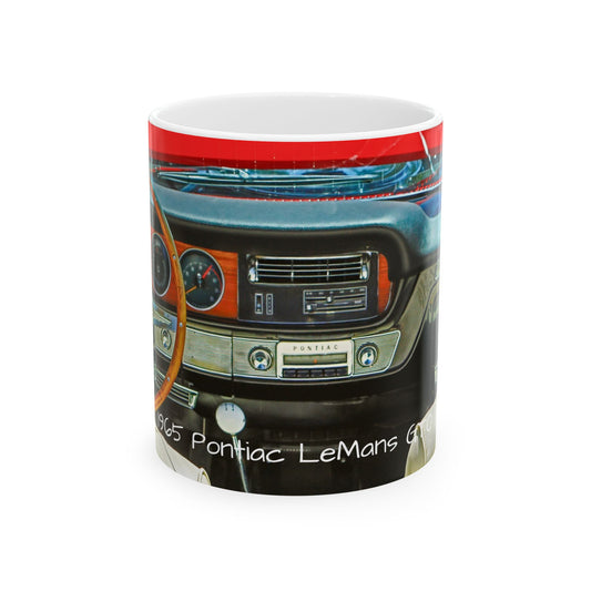 Muscle Car Ceramic Mug, 1965 Pontiac LeMans GTO, Coffee Cup, Gift for Car Enthusiast, Hot Rod Lover, Vintage Vehicle Collector, Father's Day
