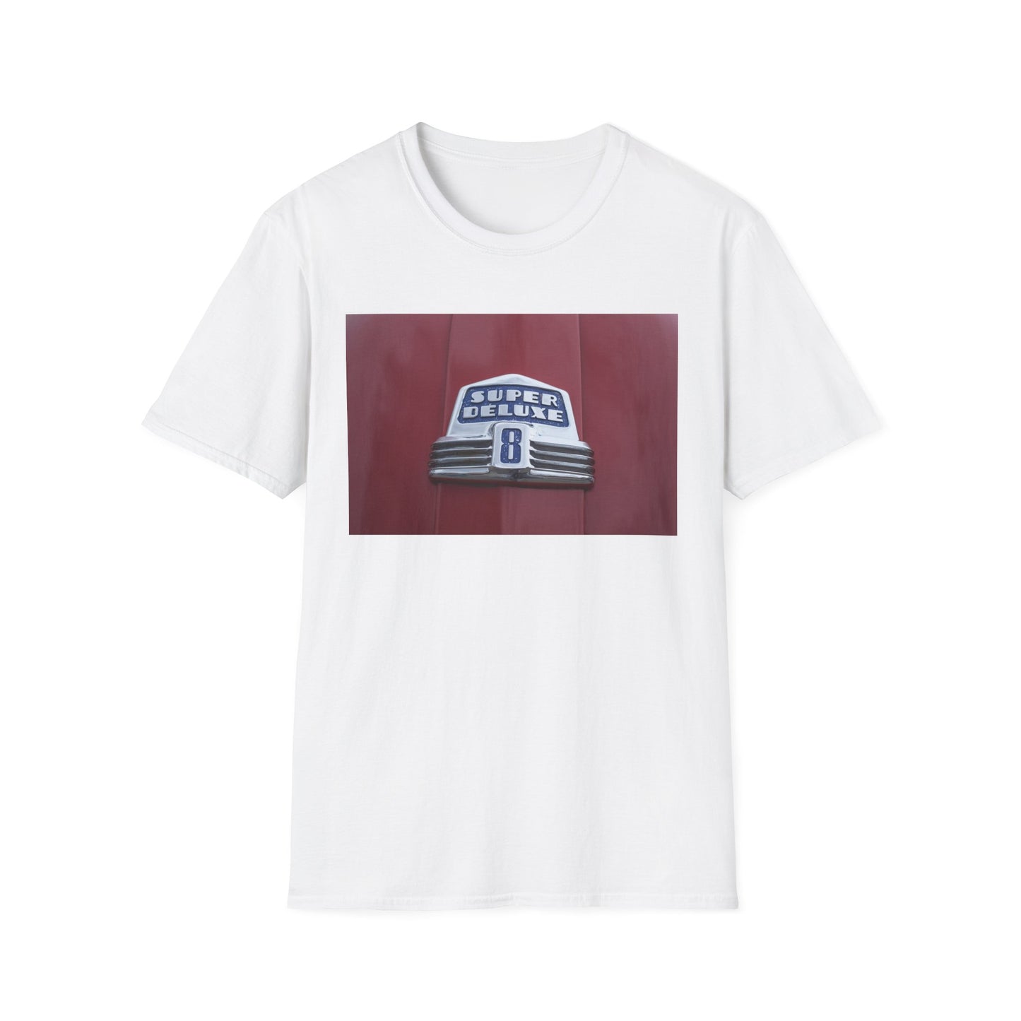 Buick Super Deluxe Classic Car Logo. Eight Cylinder Designation with Chrome Trim.