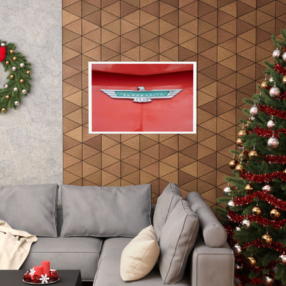 Ford Thunderbird classic car chrome logo emblem badge perfect art for car lovers' garages, man caves, or offices.