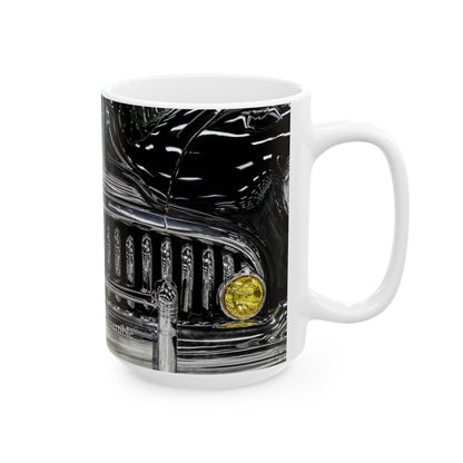 Ceramic Mug, Vintage Buick Grill and Badge Coffee Cup, Retro Auto Enthusiast Gift, 11oz 15oz Ceramic Mug, Classic Car Lover Mug, Gearhead