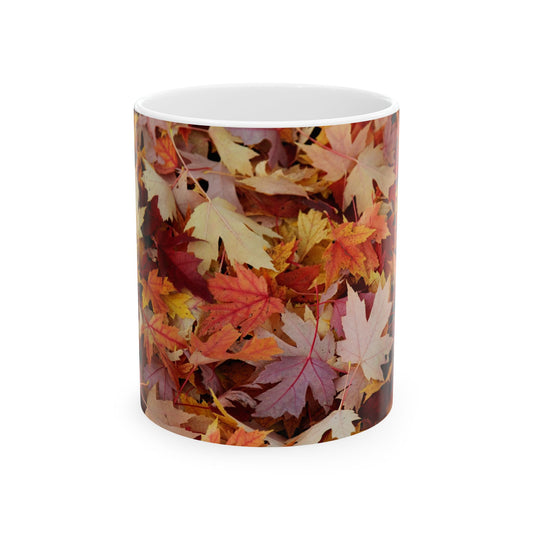 Autumn leaves ceramic mug, (11oz, 15oz)