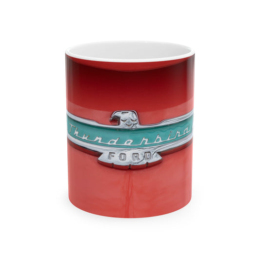 Ford Thunderbird classic car logo and insignia, beautifully adorning 11 and 15oz mugs.