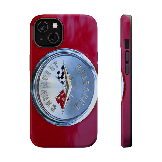 Car Enthusiast iPhone Case, Chevrolet Corvette Muscle Car Tough Case, Car Lover Accessories Gift, Custom Auto Logo Cover, Classic Vehicle