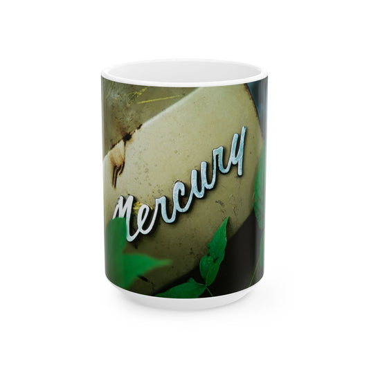 Vintage Car Ceramic Mug, Abandoned Mercury Classic Car, Rustic Kitchen Decor, Coffee Cup Gift, Retro Vehicle Mug, Antique Auto Tea Cup